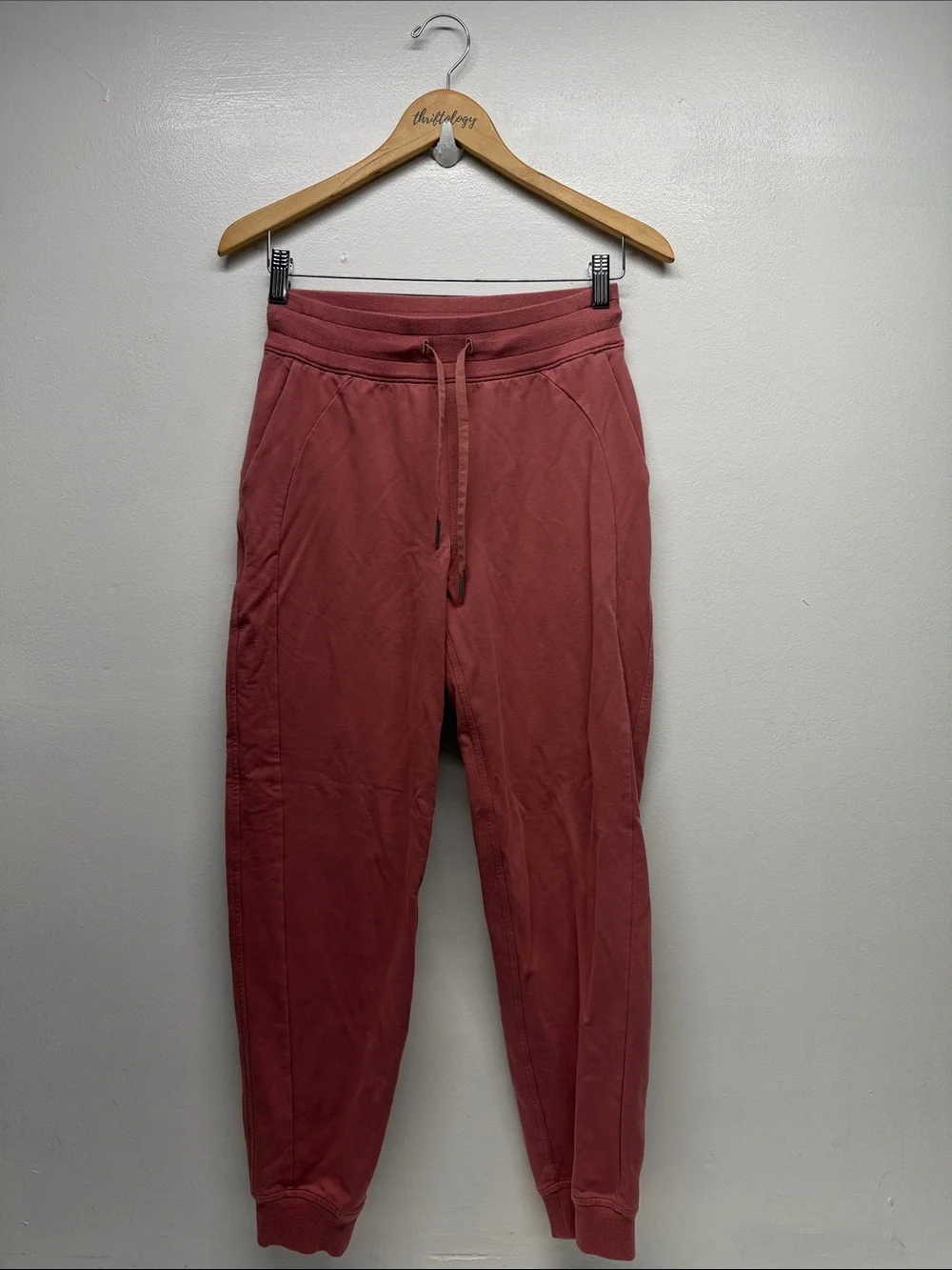 Lululemon Scuba High Rise Jogger Sweat Pants French Terry Cotton Stretch Pink 4